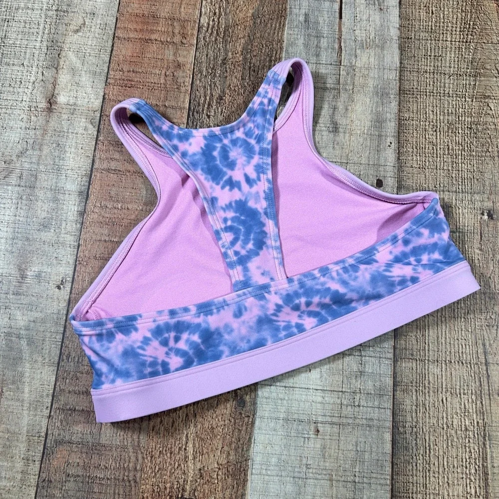 Athleta Girl XL 14 Pink Blue Tie Dye Free Spirit Bikini Top High Neck Racerback